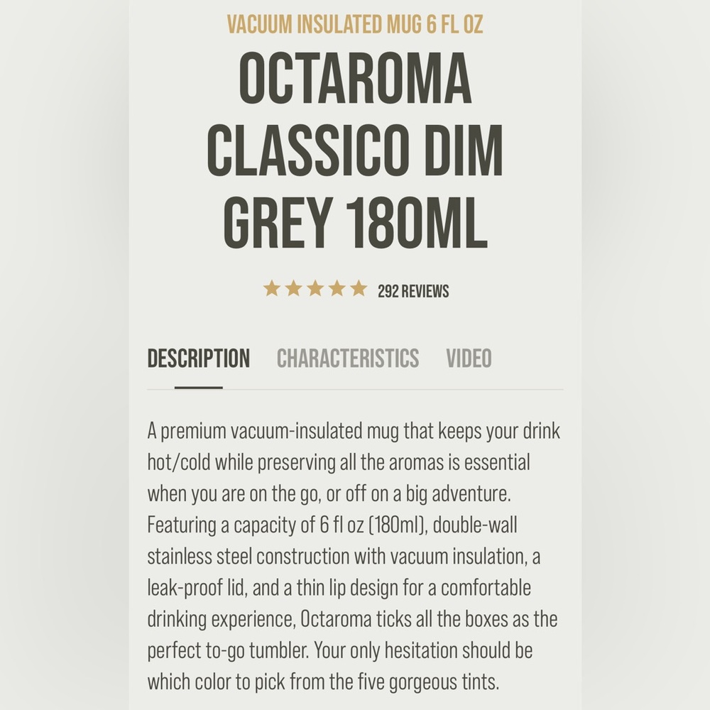 Lot of 2 6 oz Wacaco Octaroma Espresso Latte Cortado Coffee Tumblers Blue & Gray - Picture 8 of 10